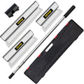 VEVOR Skimming Blade Set,10"+16"+24" Blades + 35"-78" Extension Handle，European Stainless Steel Construction Knife, Aluminum Blade Profile Smoothing Knockdown Spatula for Gyprock/Drywall/Wall-Boa
