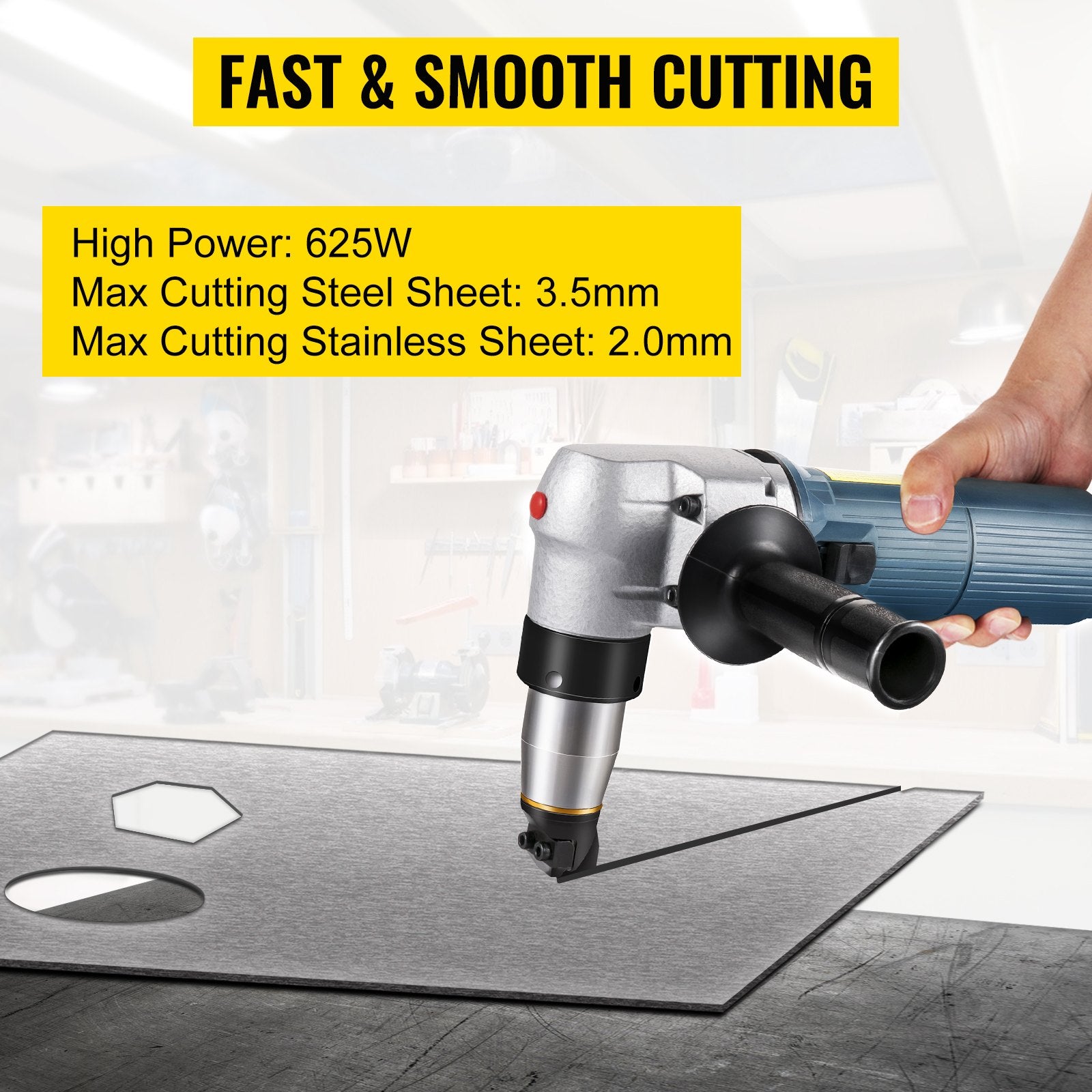 VEVOR Electric Nibbler 4 mm Heavy Duty Metal Sheet Cutter Stainless Steel 625W