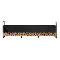 VEVOR Firewood Rack with Waterproof Cover, 383 x 36 x 117 cm Outdoor Firewood Holder, 660lb Weight Capacity, 1/2 Cord Log Holder, Half-Covered, Powder-coated Wood Storage Rack for Fireplace Deck