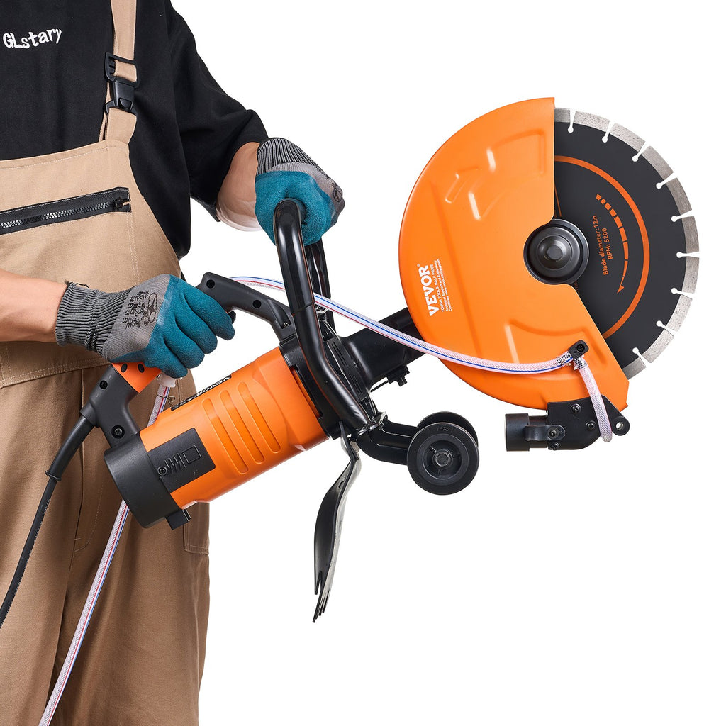 VEVOR 30.48cm Electric Concrete Saw Wet/Dry Saw Cutter with Water Pump and Blade