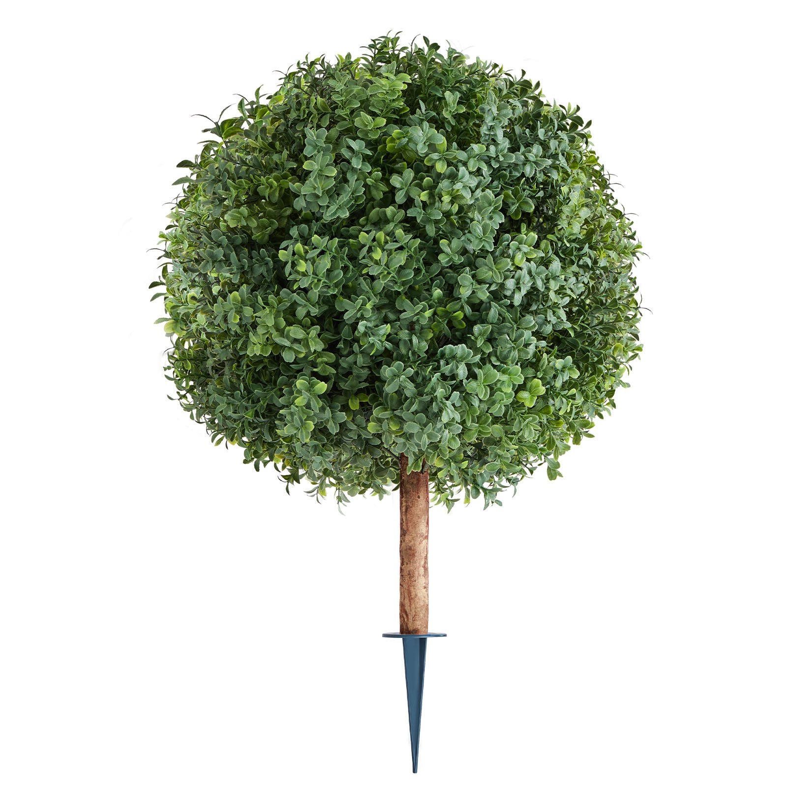 VEVOR Artificial Topiary Boxwood Trees with Ground Spike, 2 Set 686mm Faux Shrubs & Bushes Potted Plants, Fake Silk Tree Look Real for Decor Front Porch Outdoor Indoor Patio Garden Balcony Backyard