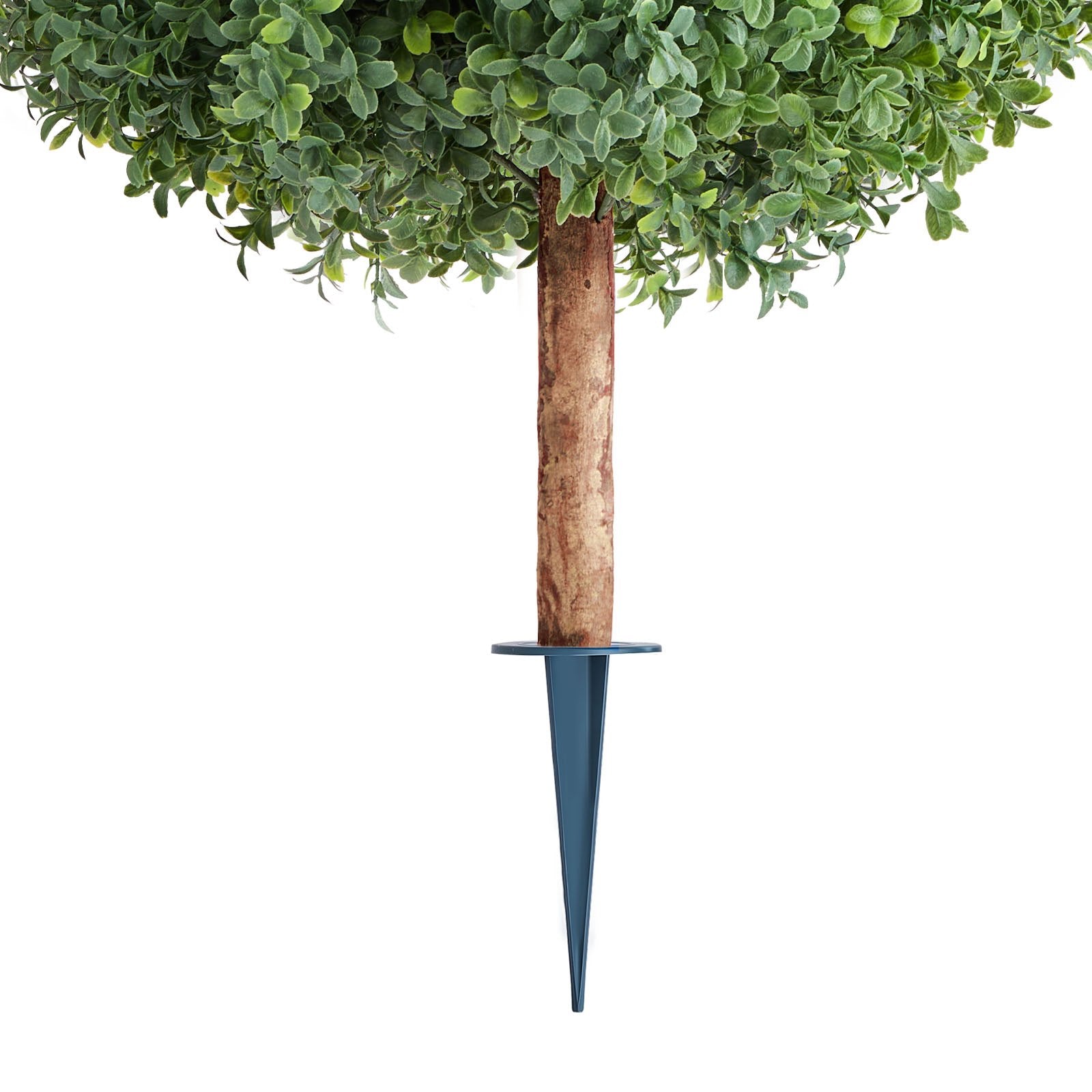 VEVOR Artificial Topiary Boxwood Trees with Ground Spike, 2 Set 686mm Faux Shrubs & Bushes Potted Plants, Fake Silk Tree Look Real for Decor Front Porch Outdoor Indoor Patio Garden Balcony Backyard