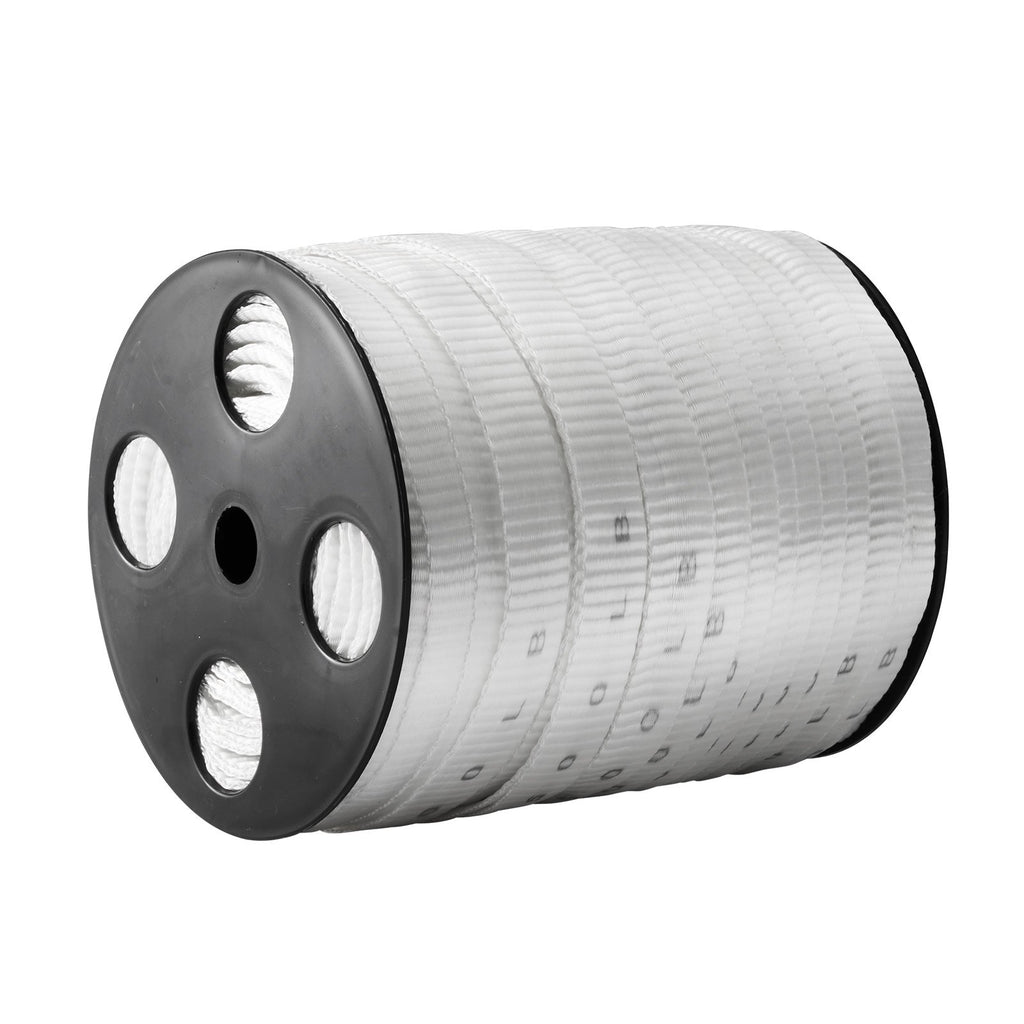 VEVOR Polyester Pull Tape, 1.9 cm x 80.8 m Mule Tape Flat Rope, 1134 kgf Tensile Capacity, Printed Webbing Cable Pulling Tape for Packaging, Gardening, Commercial Electrical, Conduit Work, White