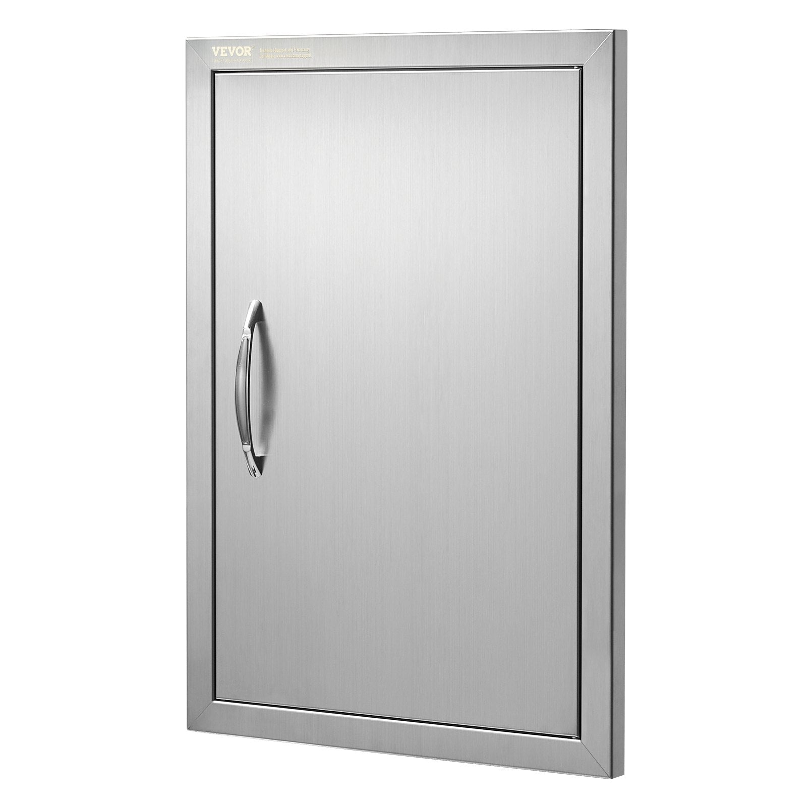 VEVOR BBQ Access Door, 457x610 mm Single Outdoor Kitchen Door, Stainless Steel Flush Mount Door, Wall Vertical Door with Handle, for BBQ Island, Grilling Station, Outside Cabinet