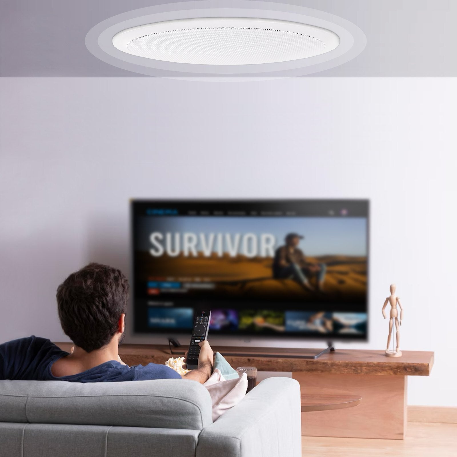VEVOR 165.1 mm in Ceiling Speakers, 150-Watts, Flush Mount Ceiling & in-Wall Speakers System with 8ΩImpedance 89dB Sensitivity, for Home Kitchen Living Room Bedroom or Covered Outdoor Porches, Single