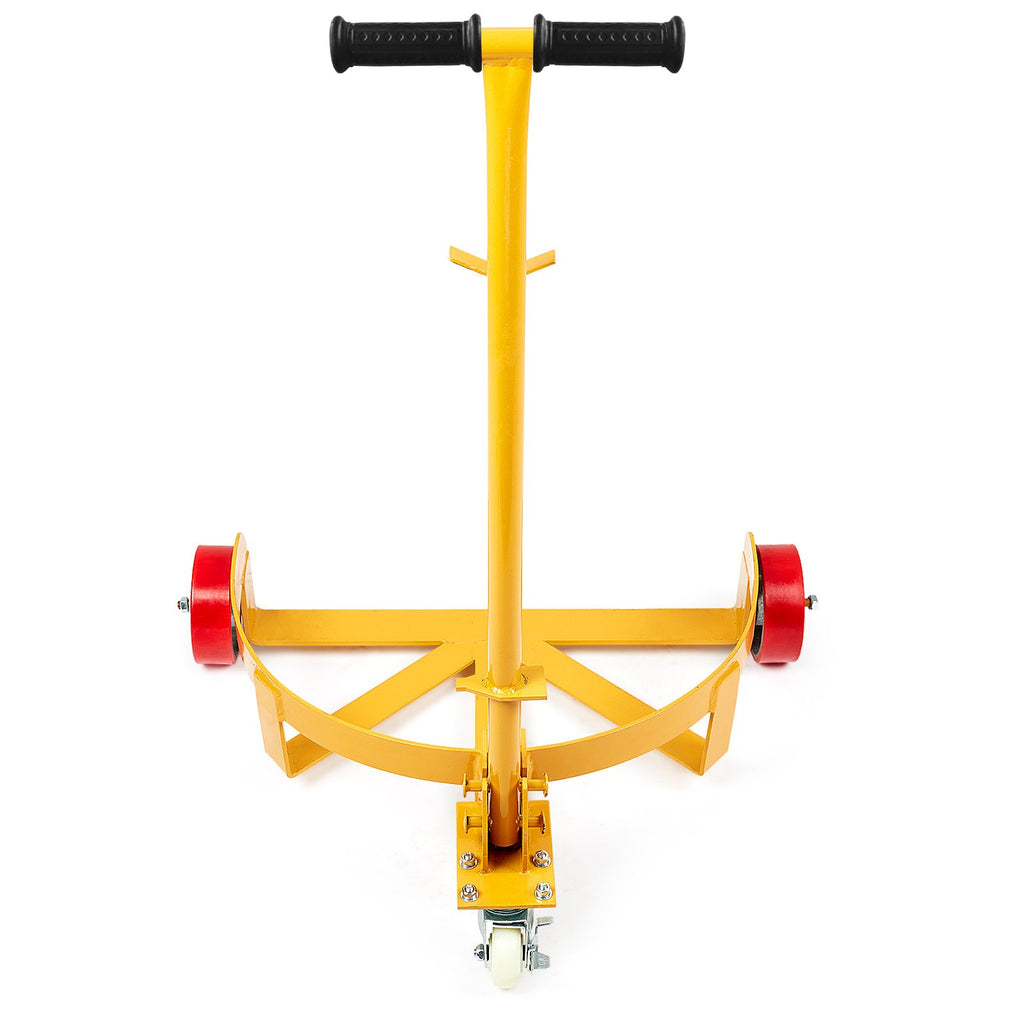VEVOR 250L Drum Dolly, 544 kg Load Capacity, Barrel Dolly Cart Drum Caddy Round Dolly Steel Low Profile, Heavy Duty Steel Frame with Adjustable Handle 3 Wheels, for Workshop Factory Warehouse