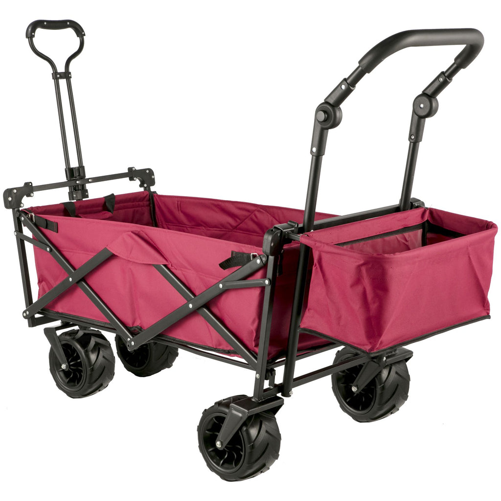 VEVOR Folding Wagon Cart, Collapsible Folding Garden Cart w/ Shade Beach Utility