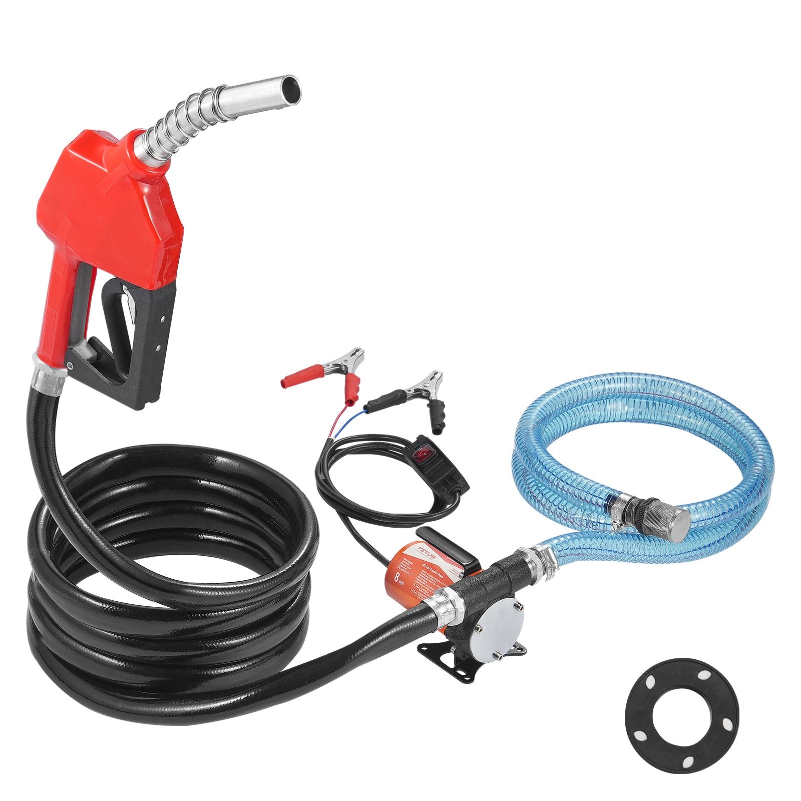 VEVOR Fuel Transfer Pump 12V 8 GPM 1/6 HP Diesel Pump with Auto Fuel Nozzle