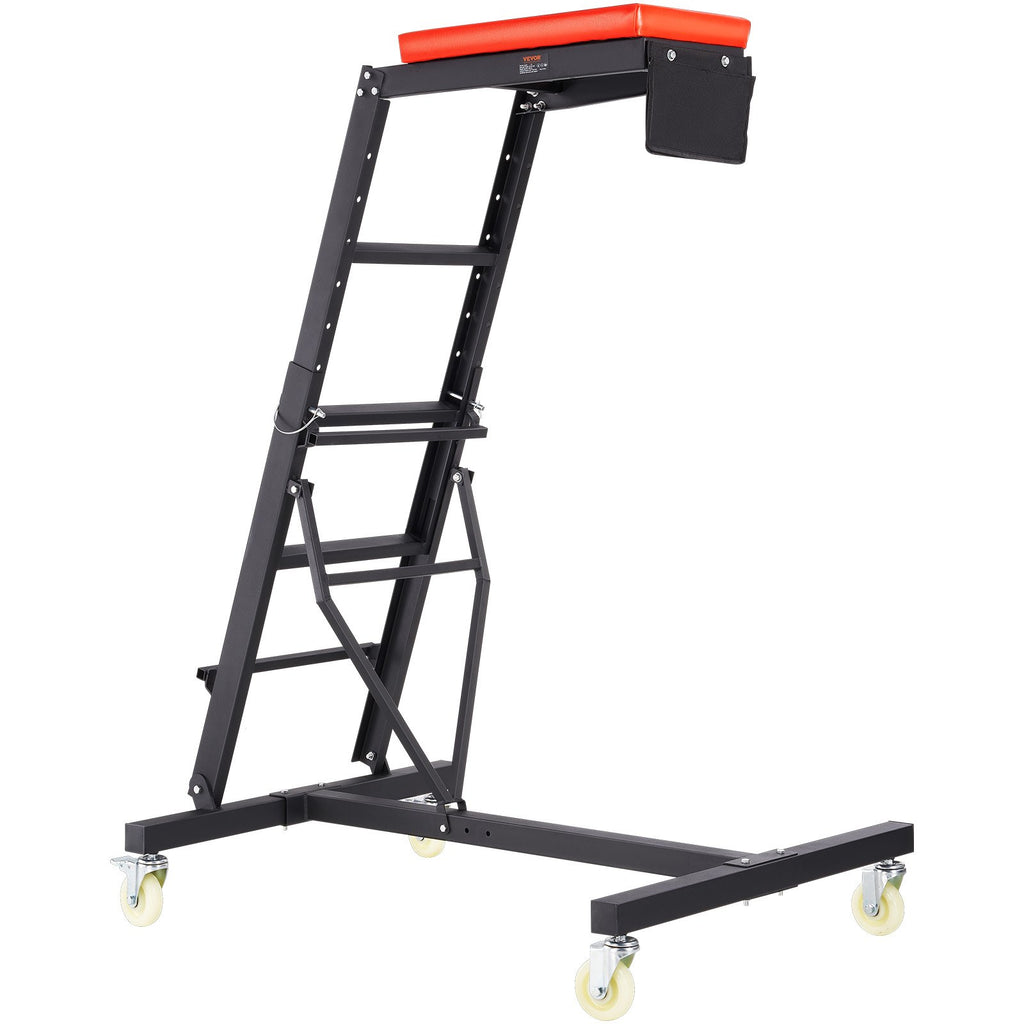 VEVOR Automotive Topside Creeper, with Adjustable Height 49.6" to 75.6", 181.44KGS Capacity High Creeper, 4 Swivel Caster Wheels, Heavy Duty Foldable Creeper for Auto Repair and Maintenance