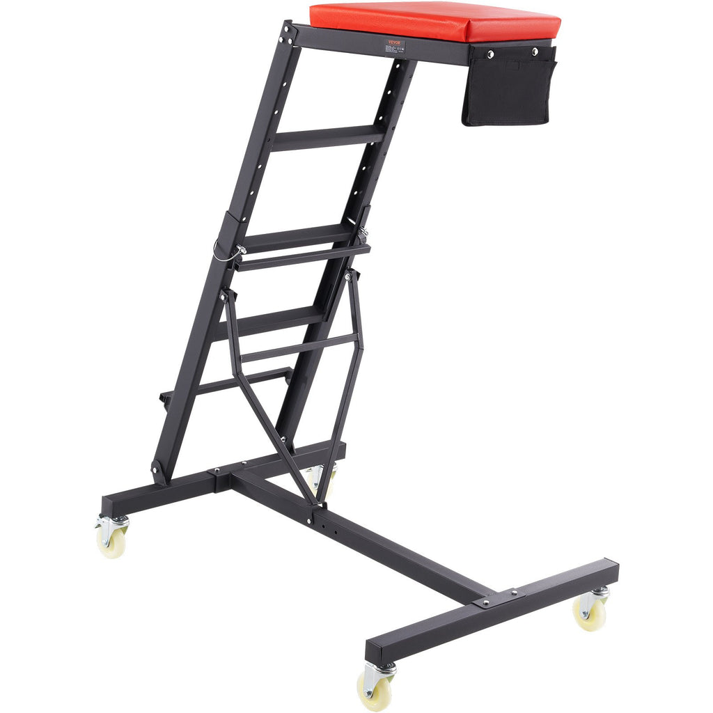 VEVOR Top Automotive Creeper, Engine Creeper with Adjustable Height 45.7" to 66.3",181.44KGS Capacity High Creeper, 4 Swivel Caster Wheels, Heavy Duty Foldable Creeper for Auto Repair and Maintenance