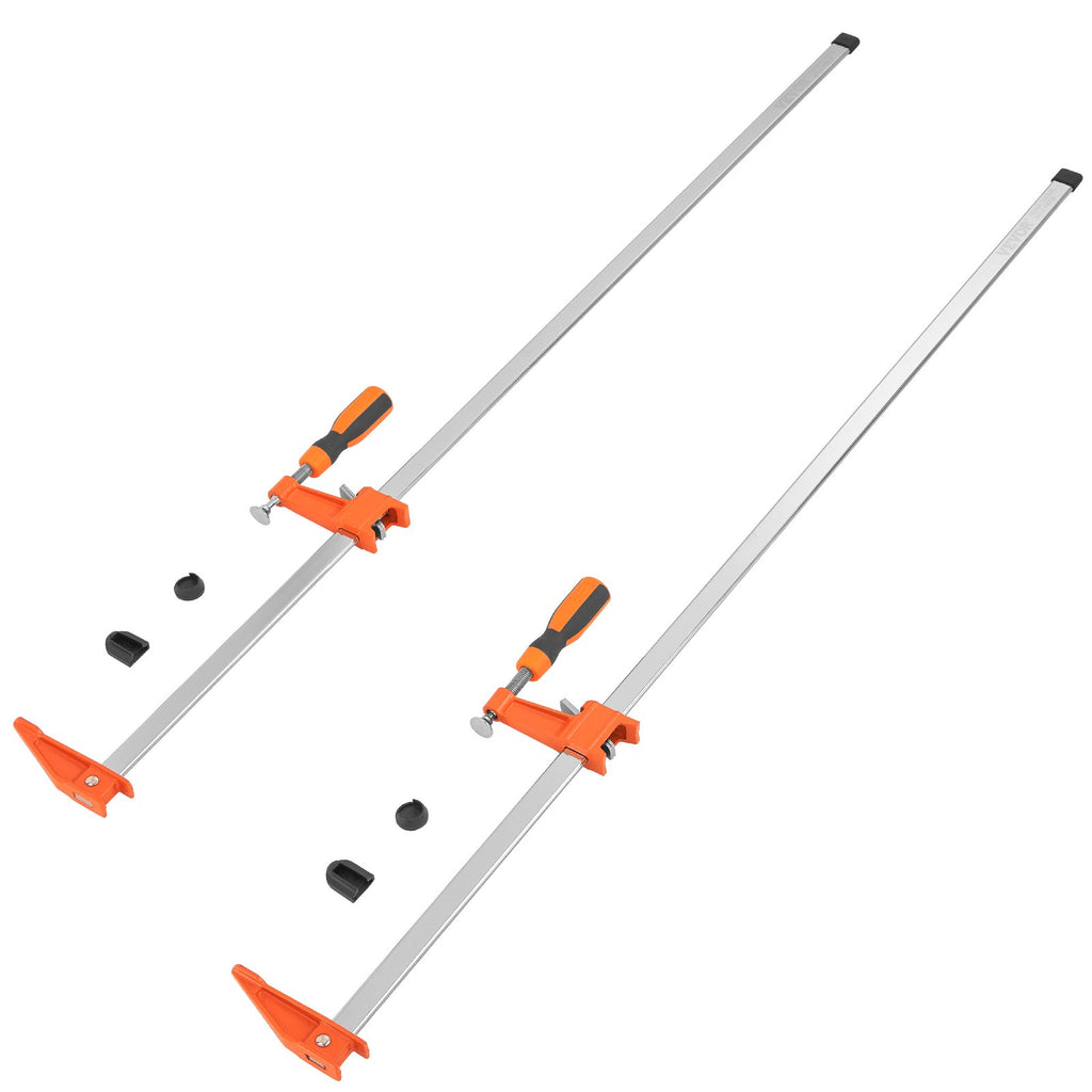 VEVOR Bar Clamps for Woodworking, 2-Pack 914mm Clamp, Quick-Change F Clamp with 600 lbs Load Limit, 2.5" Throat Depth, Cast Iron and Carbon Steel, Wood Clamps for Woodworking Metal Working
