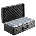 VEVOR Graded Card Storage Box, 5 Slots, Graded Sports Cards Holder Carrying Case with Coded Lock Foam Dividers, for 162 PSA Graded Cards 115 BGS Cards 130 SGC Cards 585 Top Loaders or 999+ Loose Cards