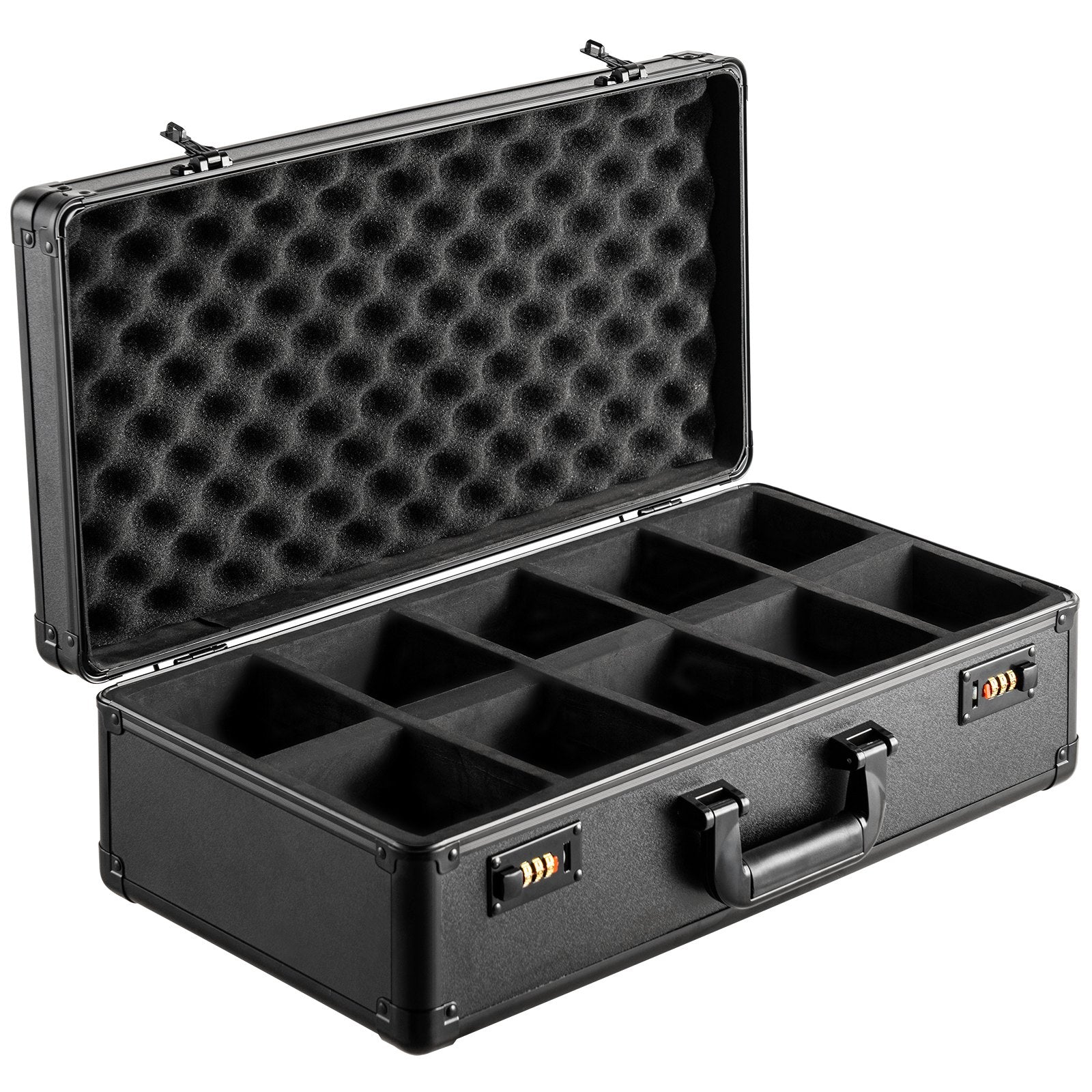 VEVOR Graded Card Storage Box, 5 Slots, Graded Sports Cards Holder Carrying Case with Coded Lock Foam Dividers, for 162 PSA Graded Cards 115 BGS Cards 130 SGC Cards 585 Top Loaders or 999+ Loose Cards