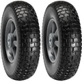VEVOR Solid PU Run-Flat Tire Wheel, 254 mm, 2-Pack, 81.6 kg Dynamic Load, 99.8 kg Static Load, Flat Free Tubeless Tires and Wheels for Hand Truck, Utility Cart, Dollies, Garden Trailers, Various Carts