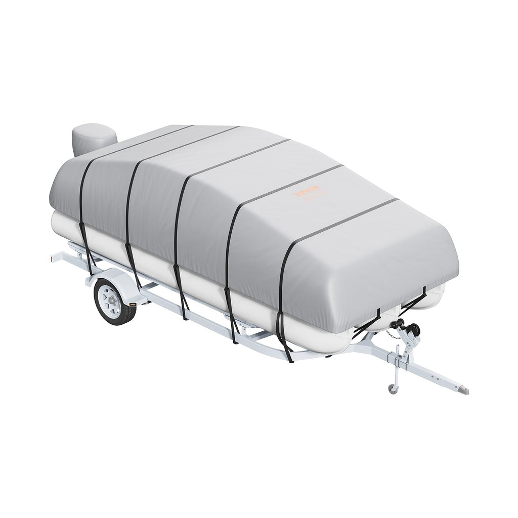 VEVOR Pontoon Boat Cover 800D Waterproof Trailerable 19-20 ft with Storage Bag