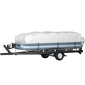 VEVOR Pontoon Boat Cover, Fit for 25\'-28\' Boat, Heavy Duty 600D Marine Grade Oxford Fabric, UV Resistant Waterproof Trailerable Boat Cover with 2 Support Poles and 7 Wind-Proof Straps, Gray