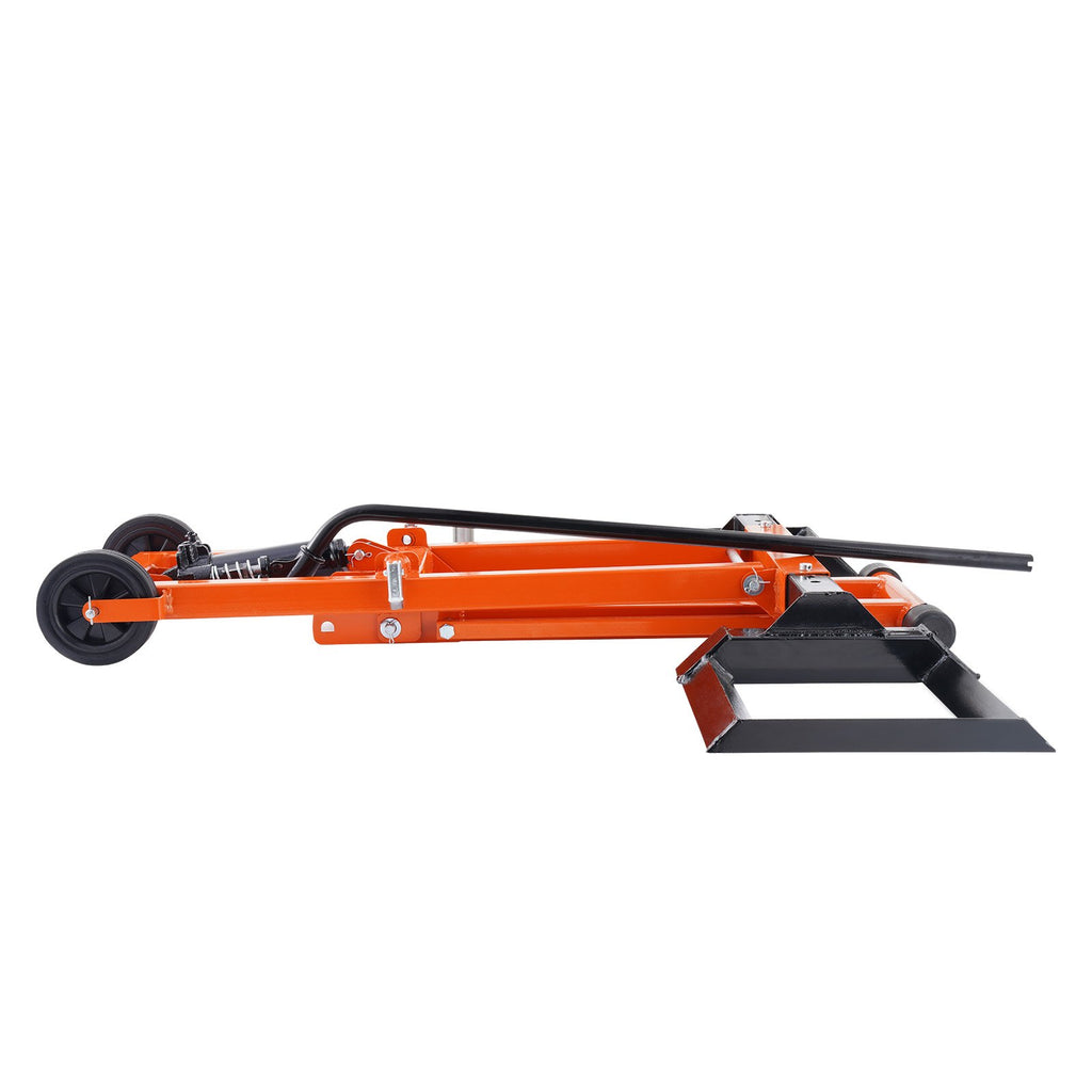 VEVOR Lawn Mower Lift with Hydraulic Jack, 500 Lbs Weight Capacity, Solid Carbon Steel Lawn Mower Lift, Adjustable Movable Lawn Lifter for Riding Tractors and Zero Turn Lawn Mowers, Orange