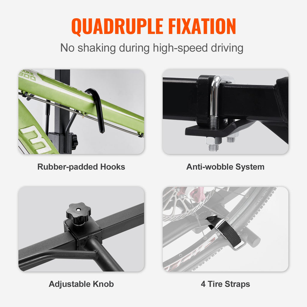 VEVOR 2-Bike Rack Hitch Mount Folding Carrier Car Truck SUV 1.25