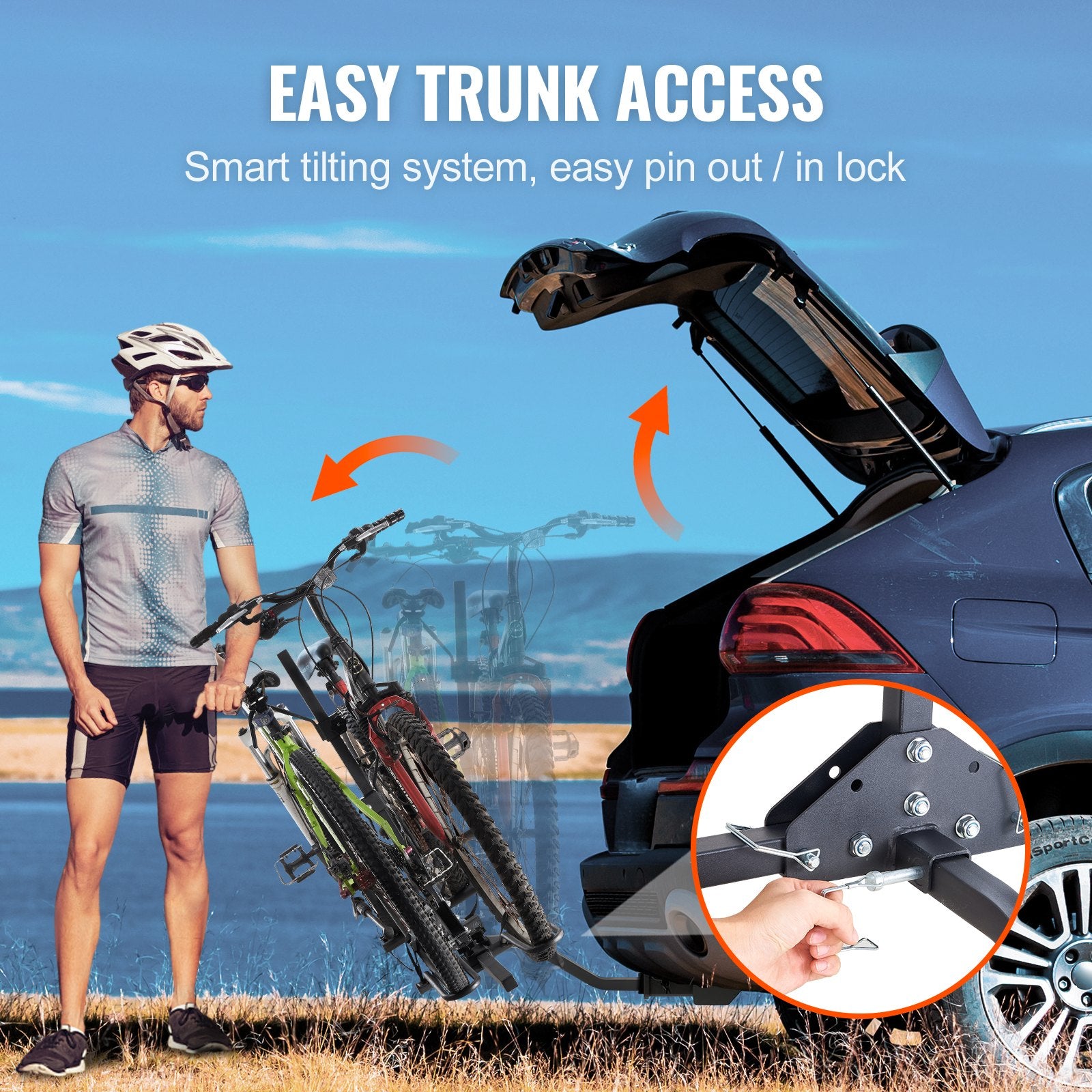 VEVOR 2-Bike Rack Hitch Mount Folding Carrier Car Truck SUV 1.25