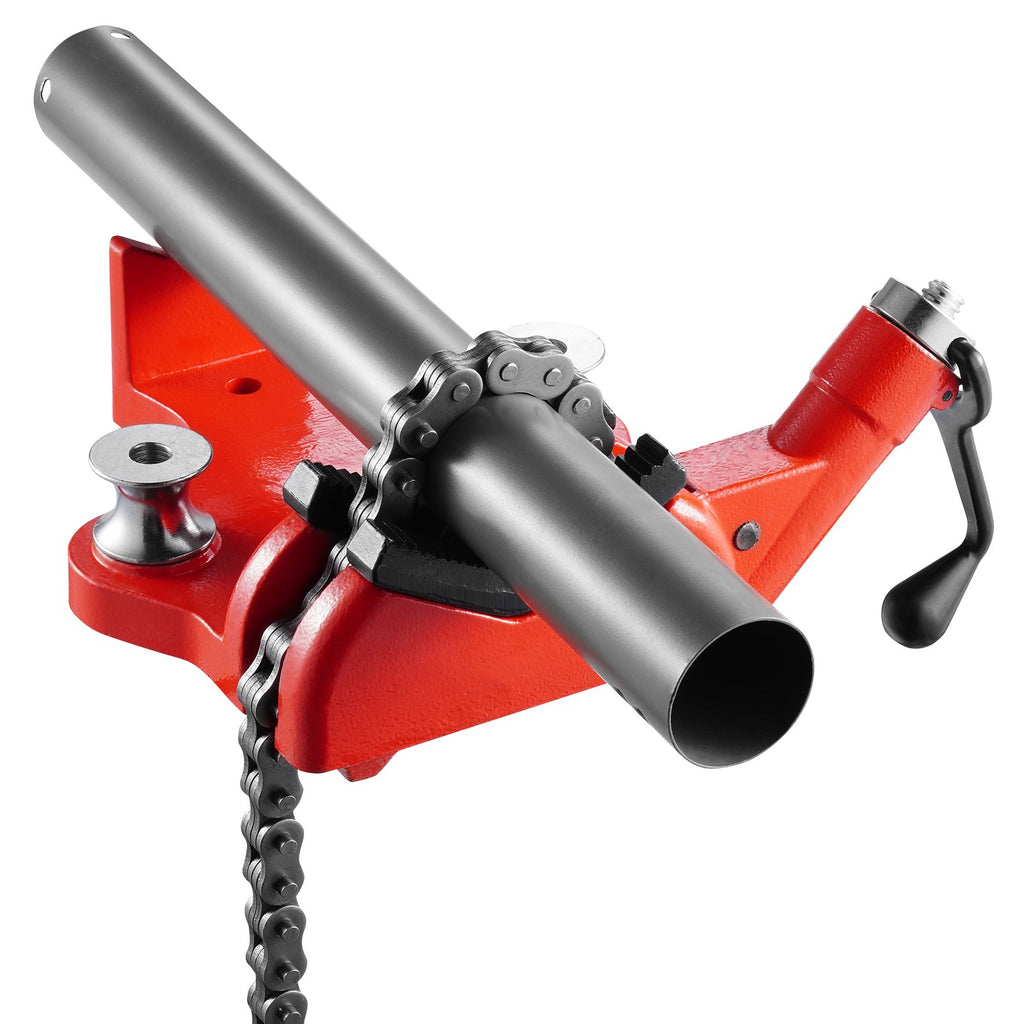 VEVOR Heavy-Duty Pipe Chain Vise, 1/2" - 8" Pipe Capacity, 34.6" Rugged Chain & Cast Iron Base, Industrial-Grade Pipe Clamping for Plumbing, Automotive Repairs, Metalworking