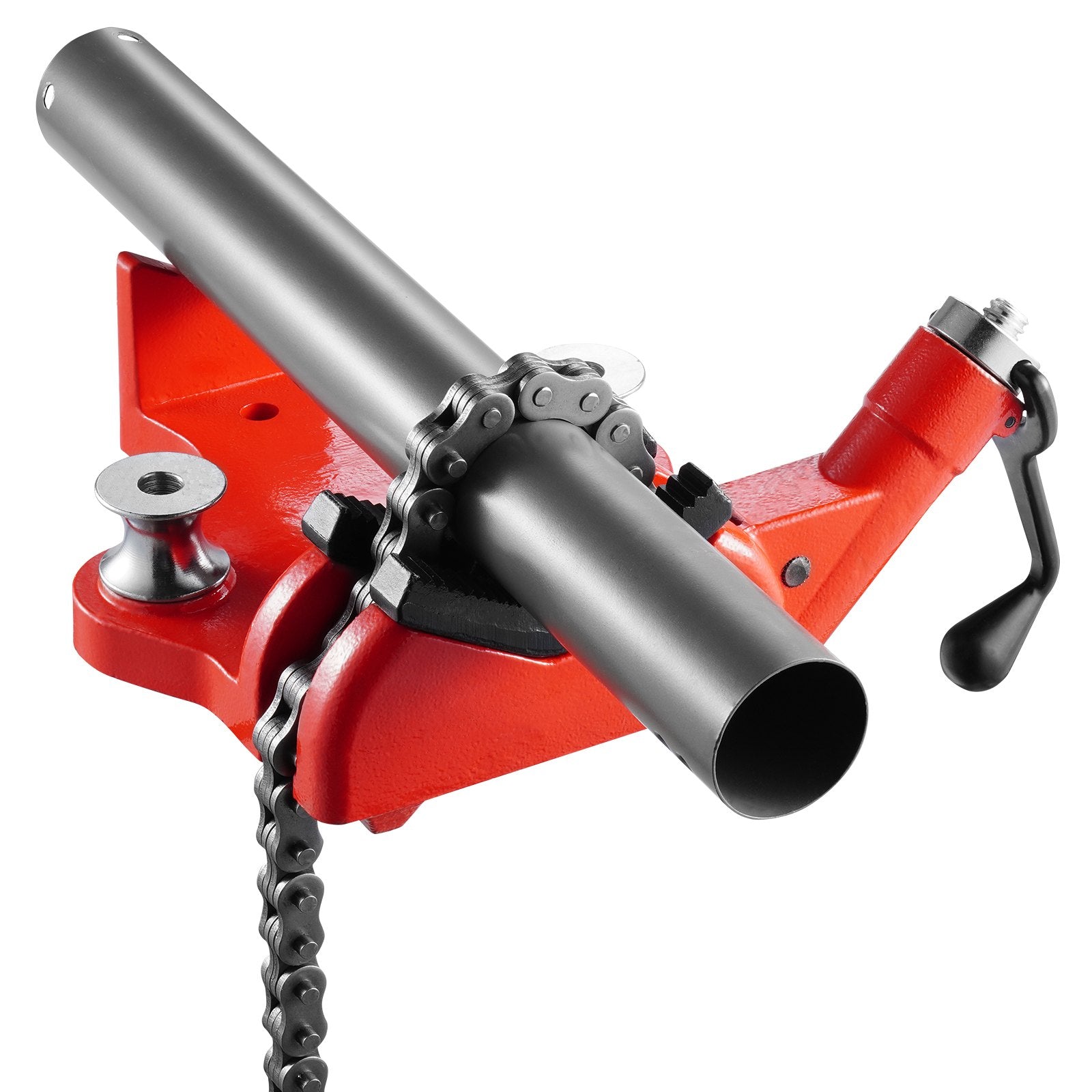 VEVOR Heavy-Duty Pipe Chain Vise, 1/2" - 8" Pipe Capacity, 34.6" Rugged Chain & Cast Iron Base, Industrial-Grade Pipe Clamping for Plumbing, Automotive Repairs, Metalworking