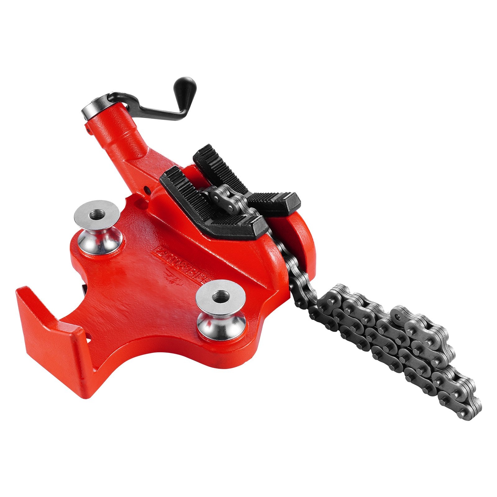 VEVOR Heavy-Duty Pipe Chain Vise, 1/2" - 8" Pipe Capacity, 34.6" Rugged Chain & Cast Iron Base, Industrial-Grade Pipe Clamping for Plumbing, Automotive Repairs, Metalworking