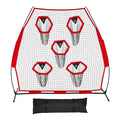 VEVOR 2133.6 x 2133.6mm Football Trainer Throwing Net, Training Throwing Target Practice Net with 5 Target Pockets, Knotless Net Includes Straps and Portable Carry Case, Improve QB Throwing Accuracy