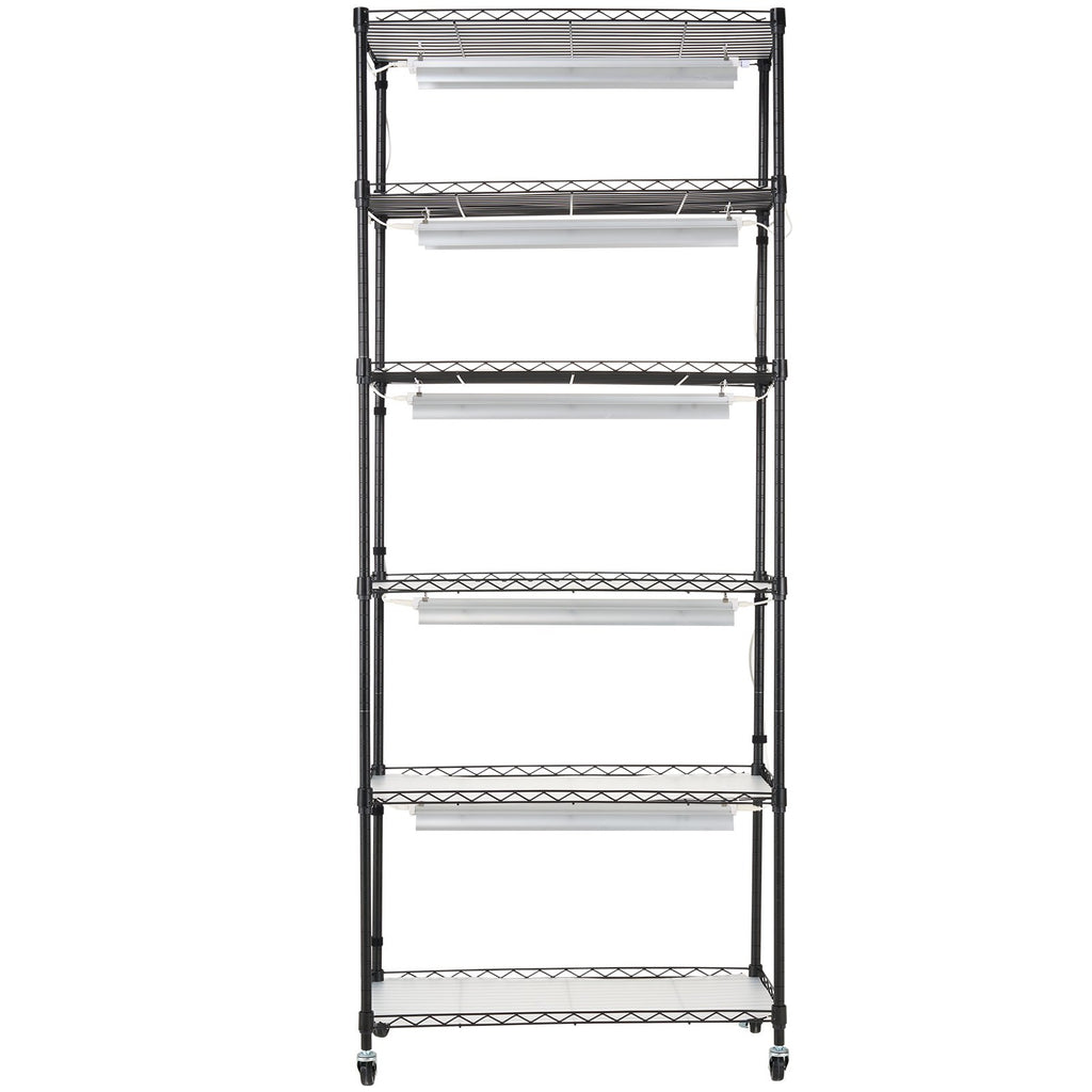 VEVOR DIY Plant Stand with Grow Lights 6 Tiers 192W 70.9" Tall Plant Grow Shelf