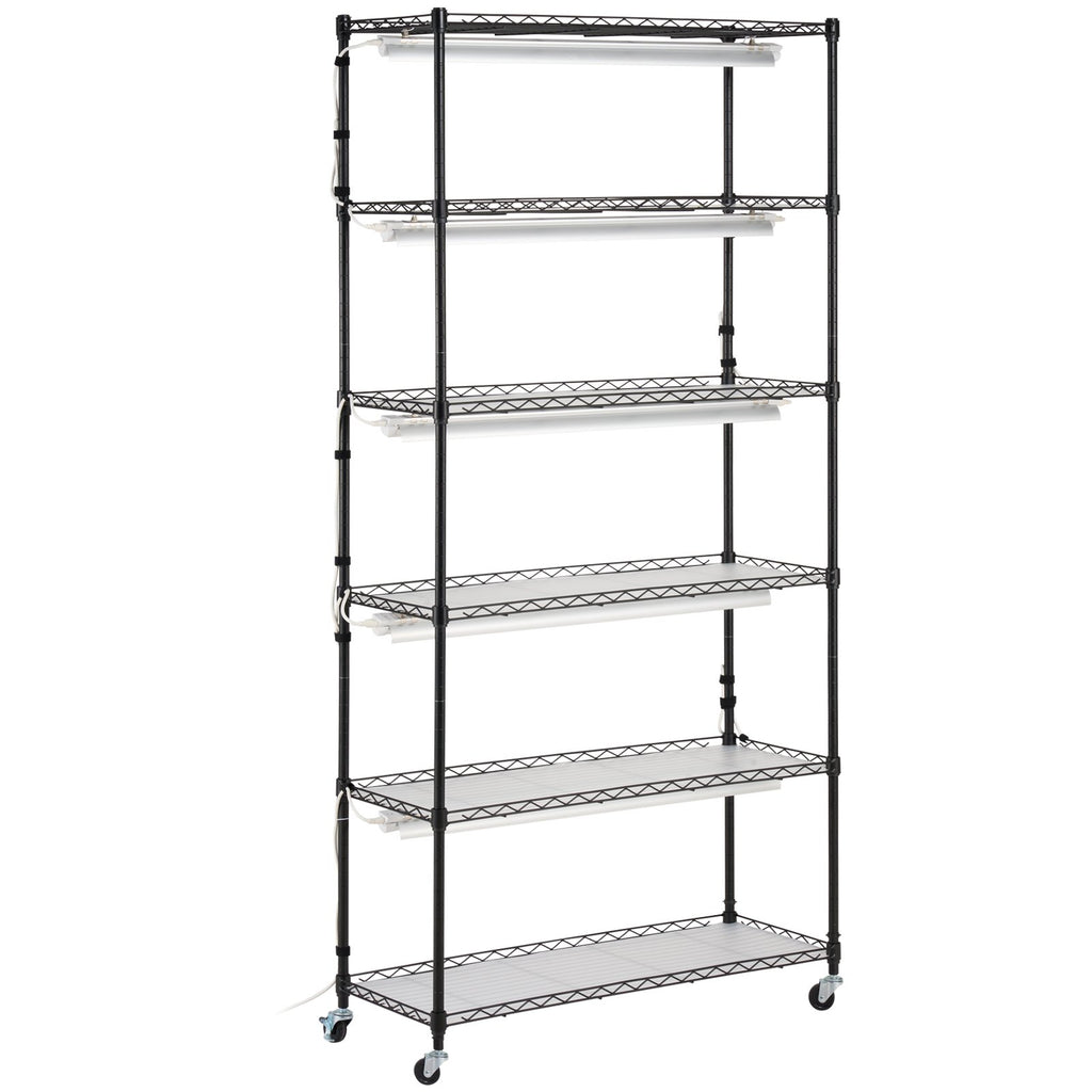 VEVOR Plant Stand with Grow Light 6 Tiers 180W 180 cm  Indoor Plant Grow Shelf