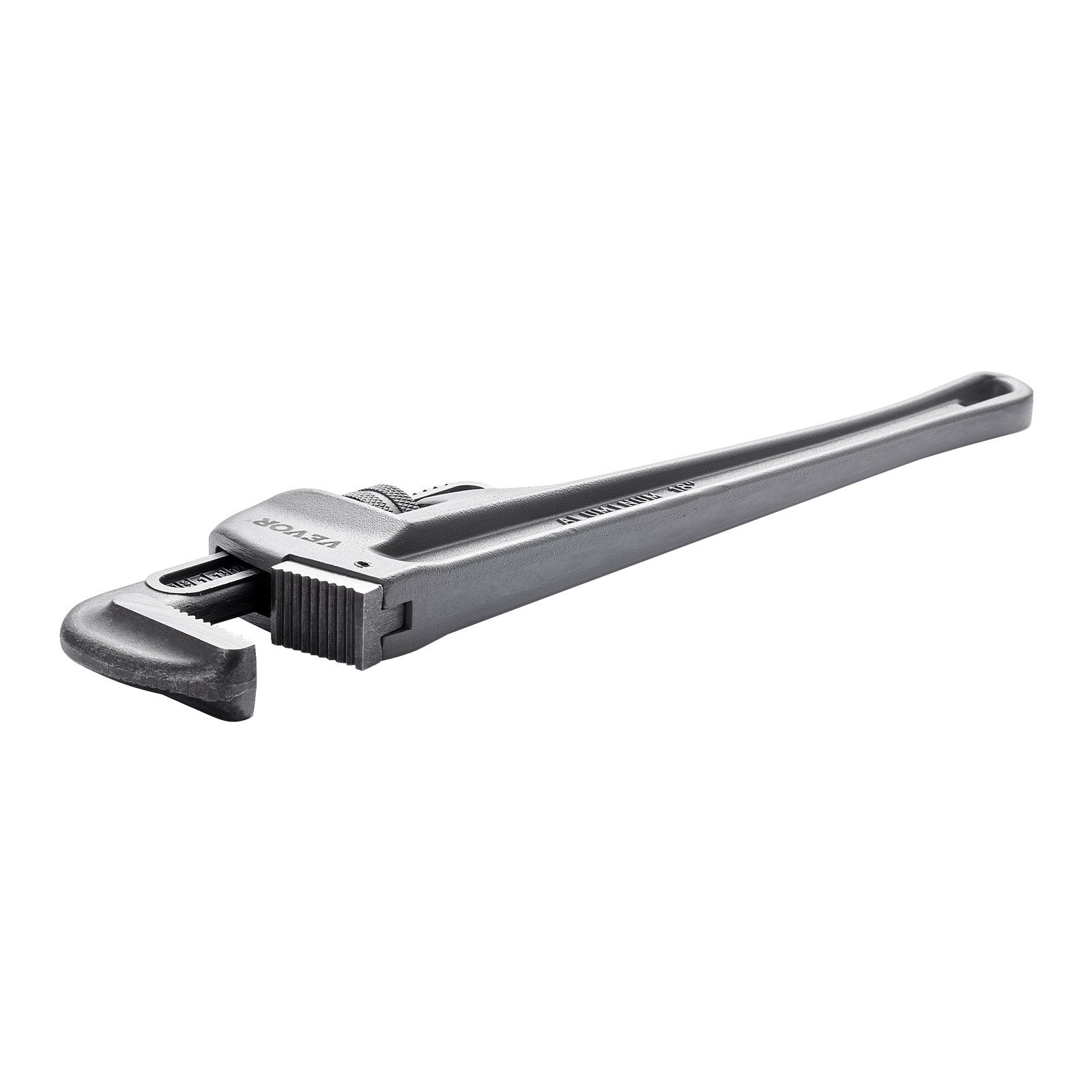 VEVOR Pipe Wrench, 18" Aluminum Straight Pipe Wrench, Adjustable Plumbing Wrench, with High Strength Jaw and Ergonomic Handle, Easy to Carry, Hangable Design, for Water Pipes, Automotive Repairs