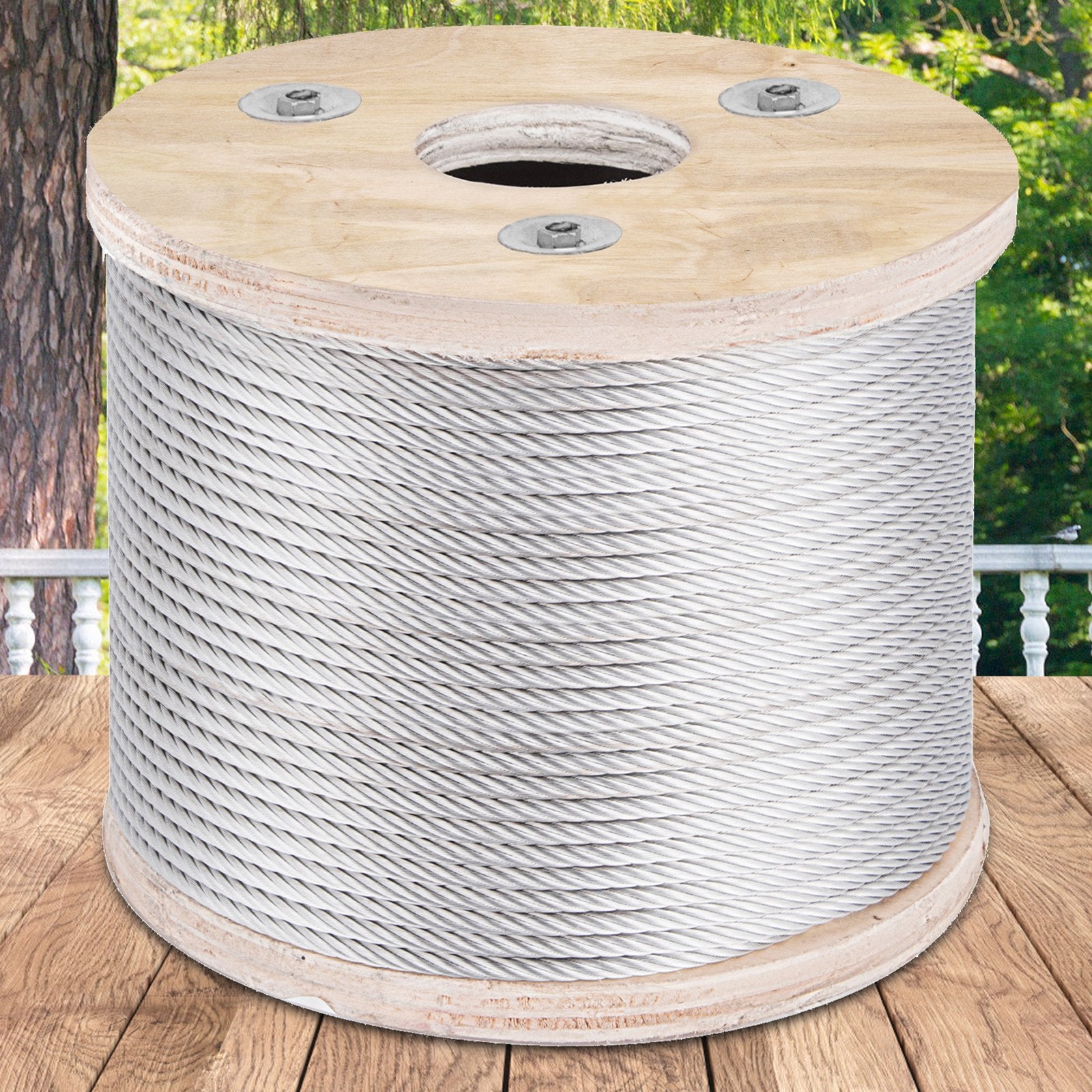 VEVOR 304 Stainless Steel Wire Rope Cable 4.8 mm 7x19 76 m reel