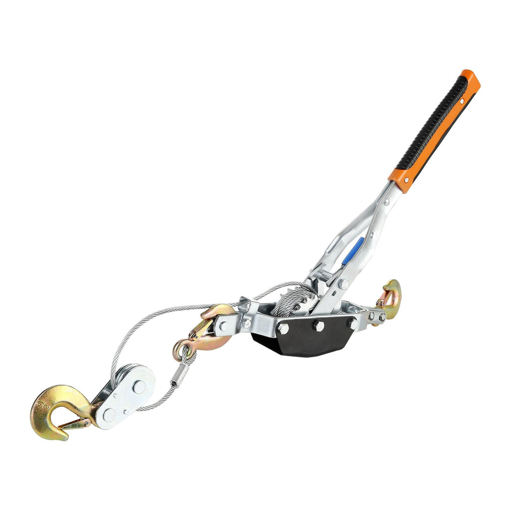 VEVOR Come Along Winch, 5 Ton Max Pulling Capacity, 3.5 m Steel Cable, 3 Hooks, Heavy Duty Ratchet Power Puller Tool with Dual Gears, Automotive Hoist Cable Puller Ideal for Vehicle Rescue