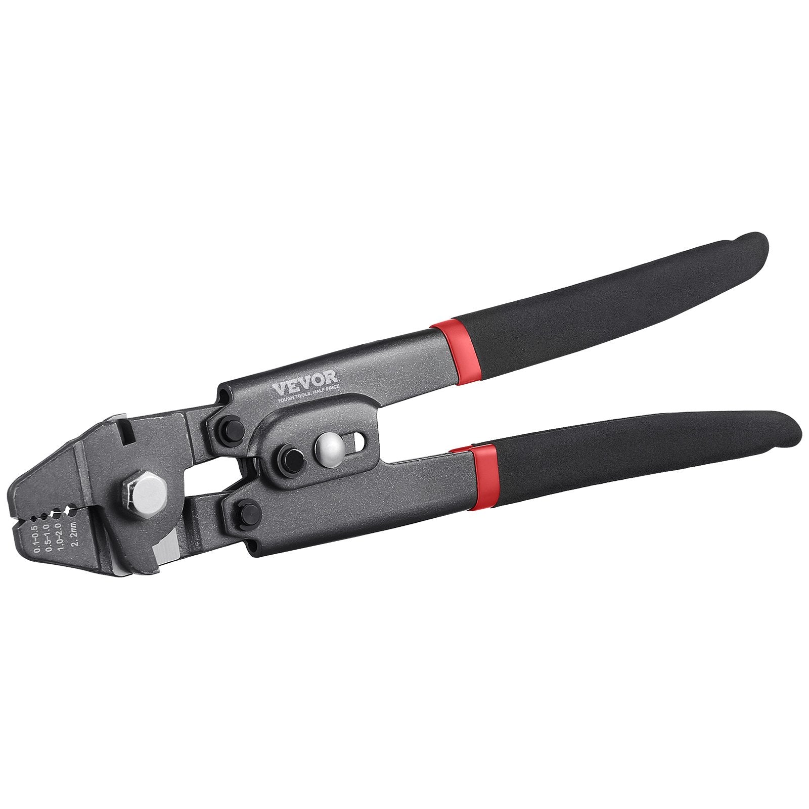 VEVOR Crimping Tool, Up To 2.2mm Wire Rope Crimping Tool, Crimping Loop Sleeve Kit with a Cable Cutter and 160pcs Aluminum Buckles, Teflon Coating Anti-Rust Fishing Crimping Tool