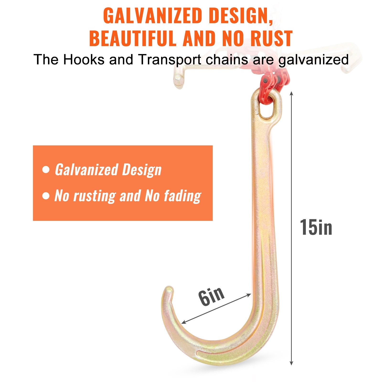VEVOR V-Chain Bridle, 4364 kg Working Load Limit, 8 x 914.4 mm G80 Tow Chain with RTJ Cluster Hooks, DOT Certified, Galvanized Coating Manganese Steel & D-Shackle, for Lifting & Moving Activities