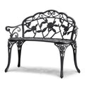 VEVOR Outdoor Bench, 38.8 inches Metal Garden Bench for Outdoors, 480 lbs Load Capacity Bench, Outdoor Garden Park Bench with Backrest and Armrests, Patio Bench for Garden, Park, Yard, Front Porch