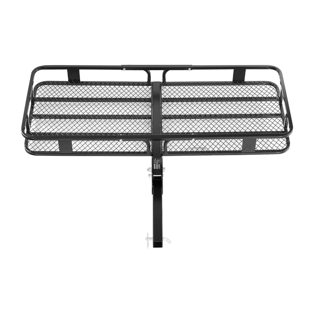 VEVOR 60" x 24" x 6", Hitch Cargo Carrier, 500 lbs Capacity Hitch Cargo Carrier with Cargo Net with Hook & Waterproof Cargo Bag, Folding Hitch Mount Cargo Carrier with Ratchet Straps, Fit for SUVs