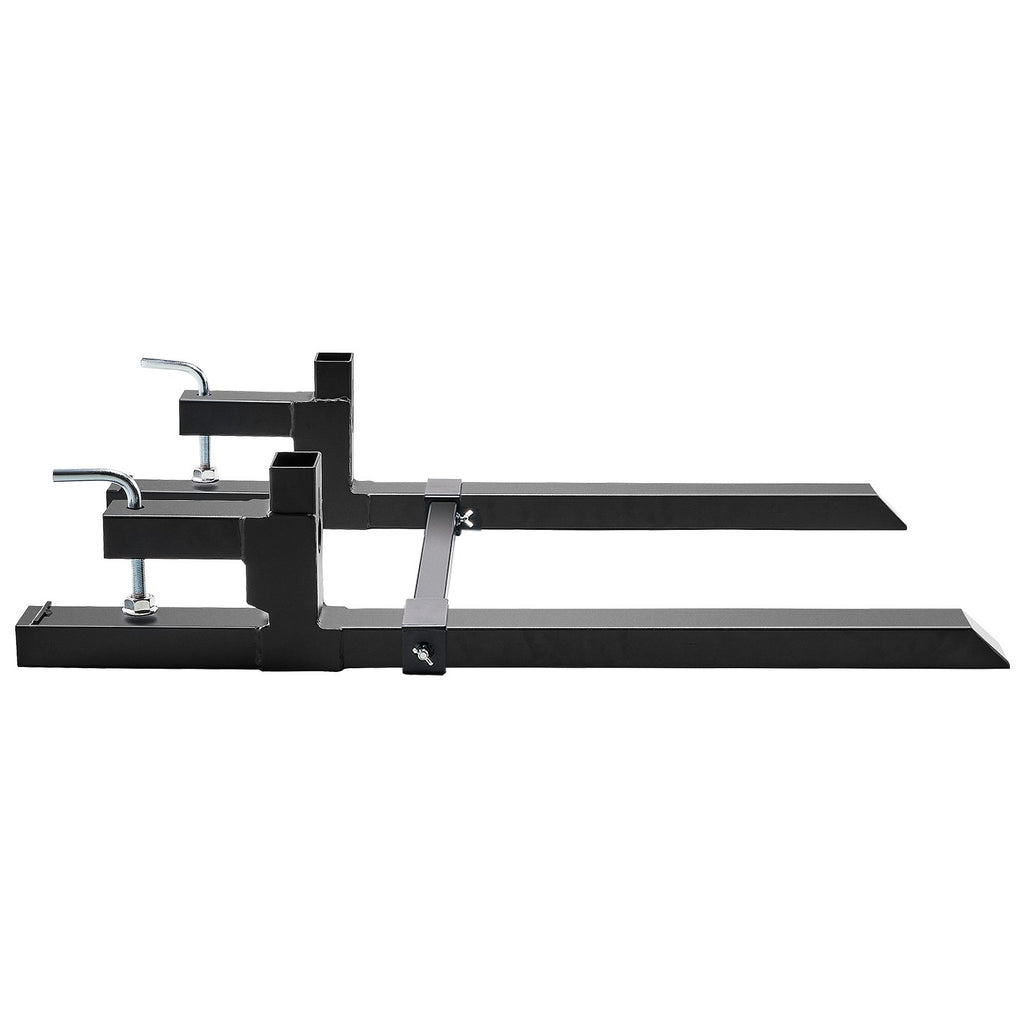 VEVOR Pallet Forks, 907 kg Clamp on Pallet Forks, 1090 mm Total Length Tractor Bucket Forks with Adjustable Stabilizer bar, Heavy Duty Pallet Forks for Tractor Attachments, Skid Steer, Loader Bucket