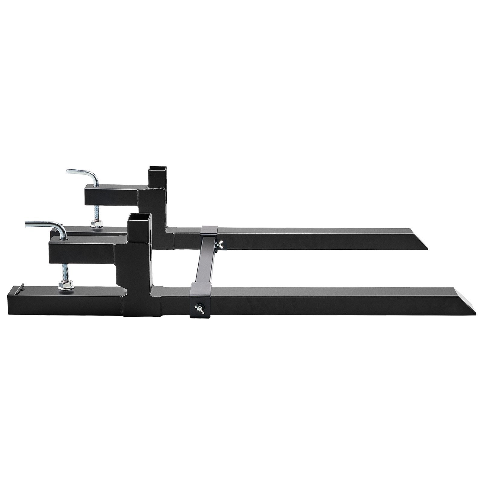 VEVOR Pallet Forks, 907 kg Clamp on Pallet Forks, 1090 mm Total Length Tractor Bucket Forks with Adjustable Stabilizer bar, Heavy Duty Pallet Forks for Tractor Attachments, Skid Steer, Loader Bucket