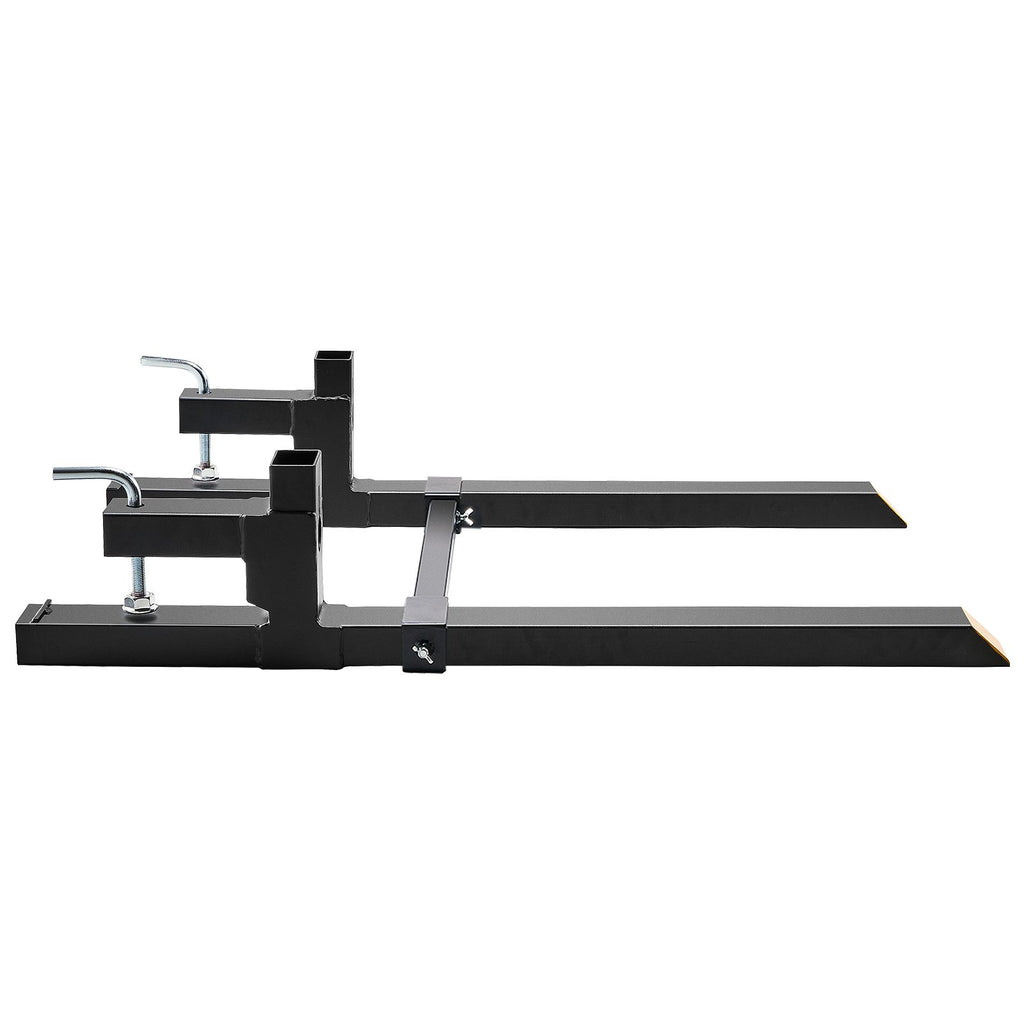VEVOR Pallet Forks, 907 kg Clamp on Pallet Forks, 1090 mm Total Length Tractor Bucket Forks with Adjustable Stabilizer bar, Heavy Duty Pallet Forks for Tractor Attachments, Skid Steer, Loader Bucket