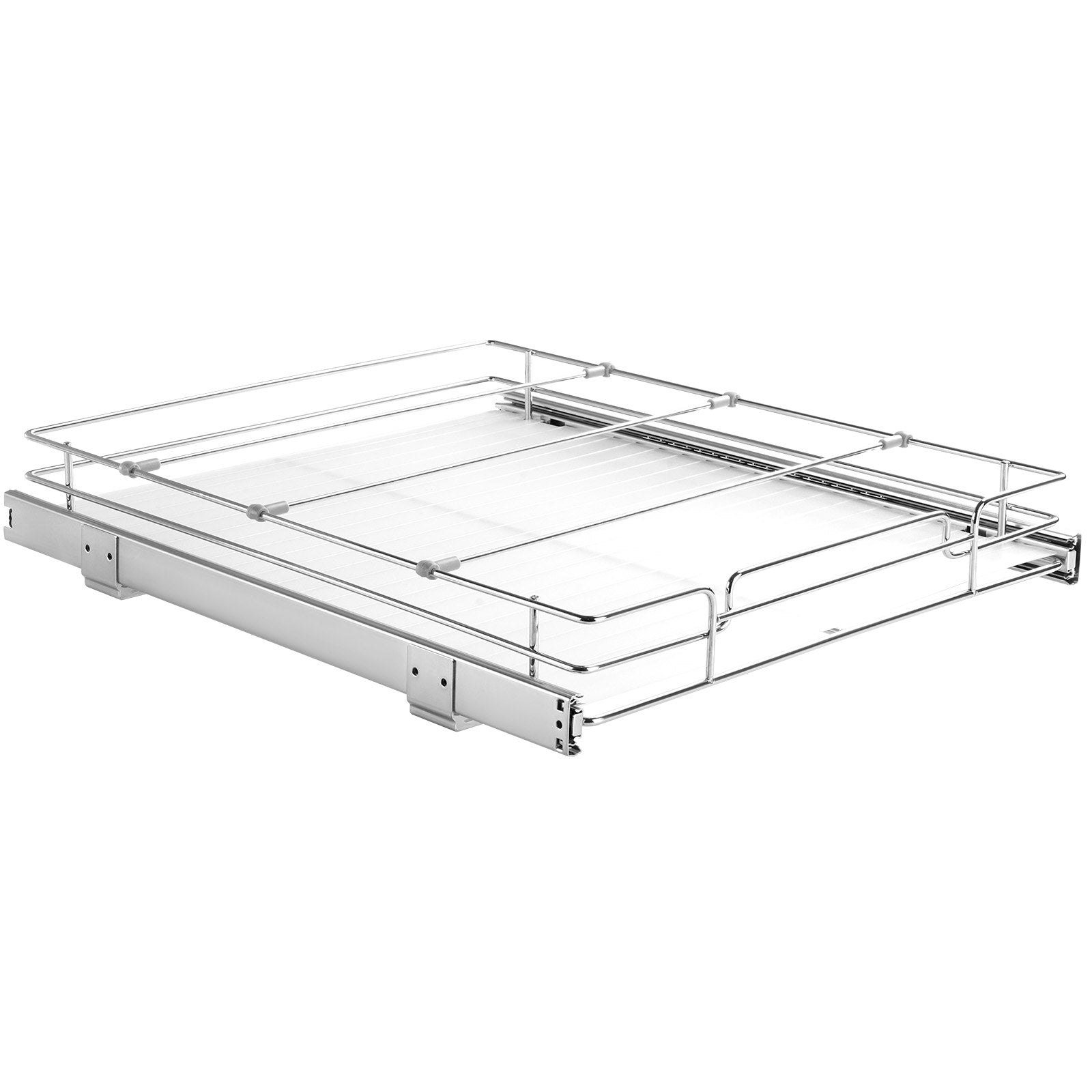 VEVOR 34x53 cm Pull Out Cabinet Organizer, Heavy Duty Slide Out Pantry Shelves, Chrome-Plated Steel Roll Out Drawers, Sliding Drawer Storage for Home, Inside Kitchen Cabinet, Bathroom, Under Sink