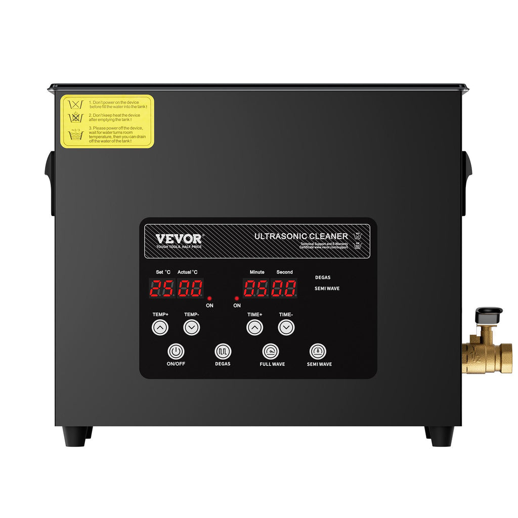 VEVOR 6L Ultra Sonic Cleaner, 180W Digital Ultrasonic Cleaning Machine with Gentle Mode & Upgraded Degassing, 40kHz Industrial Ultrasound Cleaner with Heater & Timer for Retainer, Jewelry, Tools