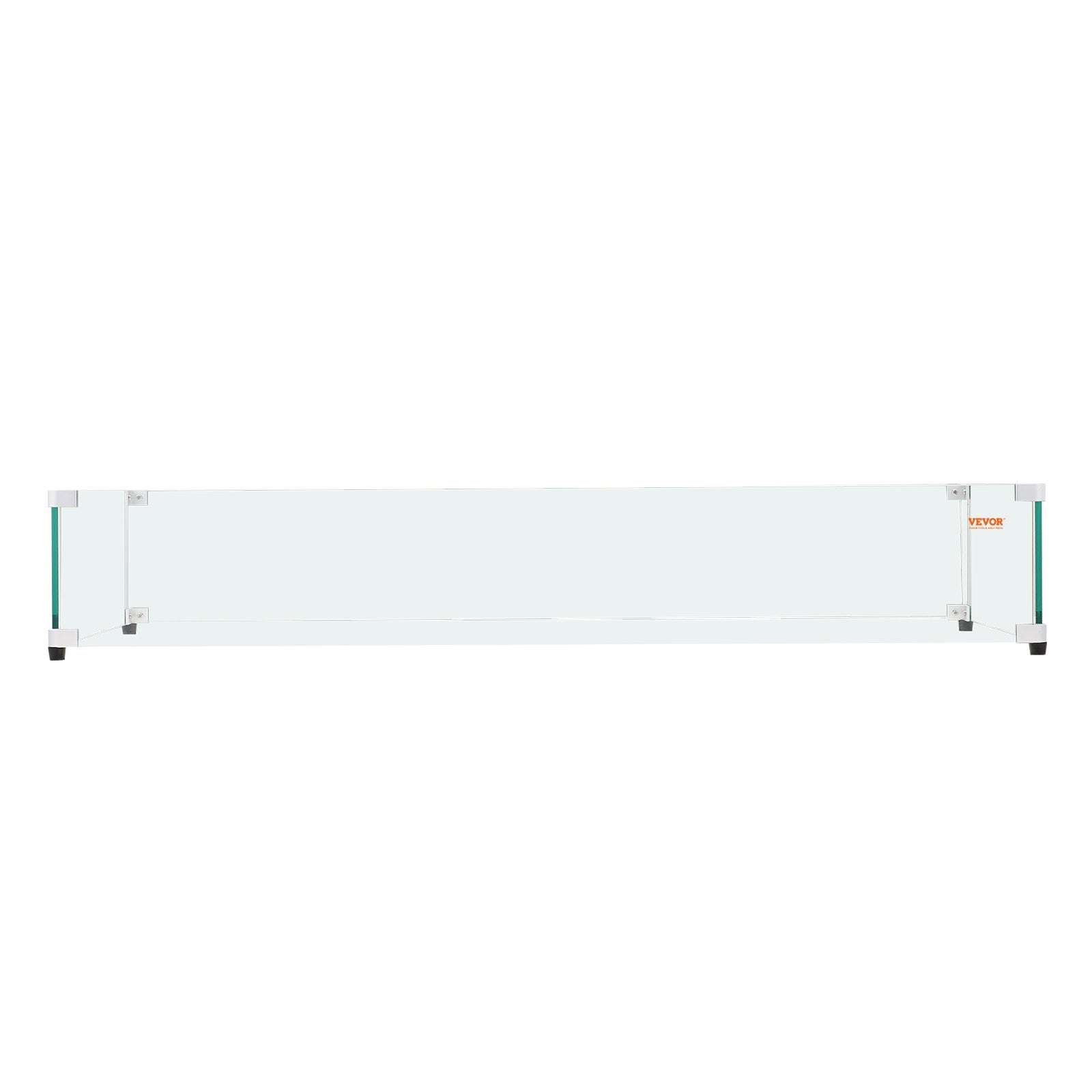 VEVOR Glass Wind Guard for Rectangular Fire Pit Table 798 x 317 x 165 mm, 8mm Thick and Sturdy Tempered Glass Panel with Hard Aluminum Corner Bracket & Rubber Feet, Easy to Assemble