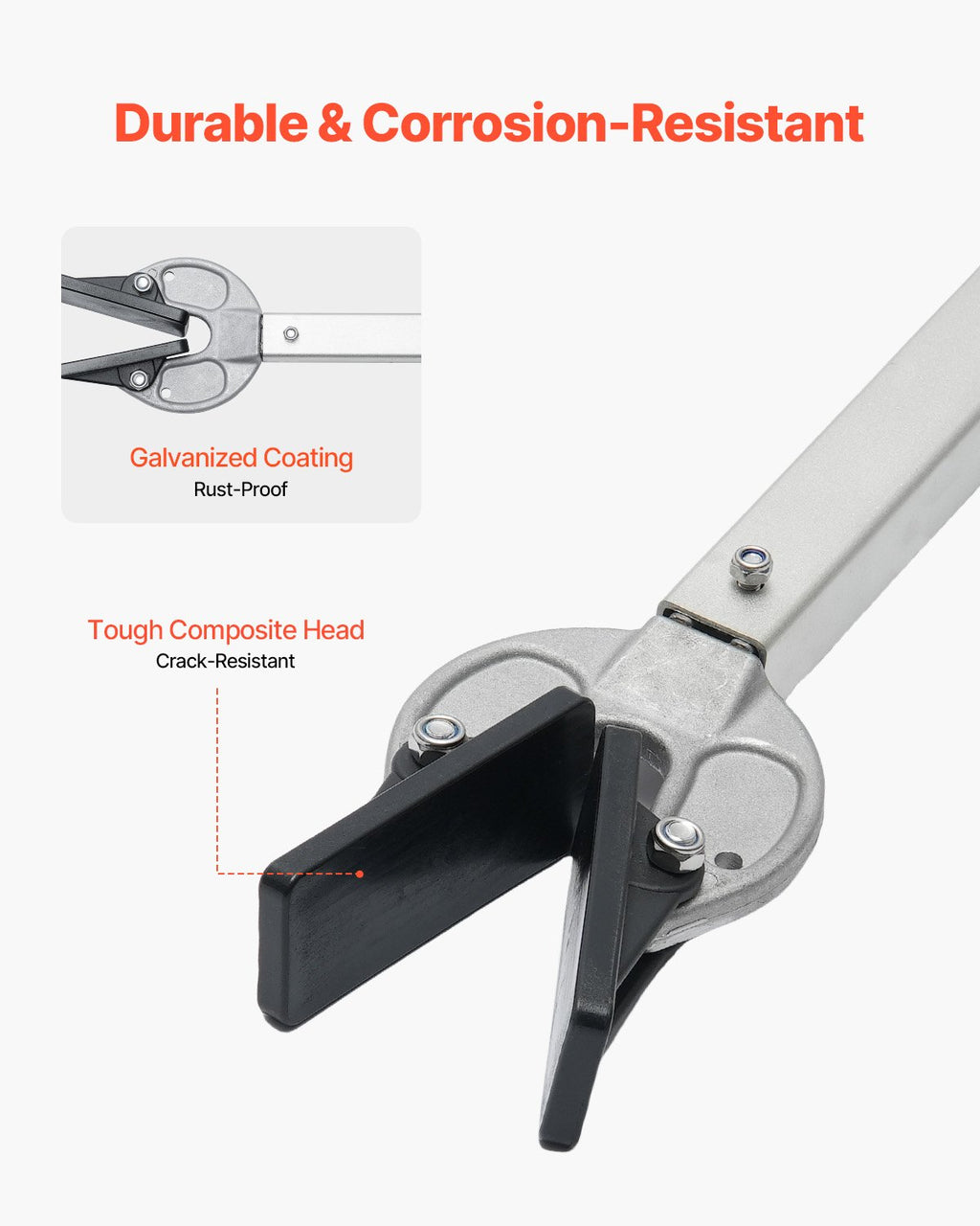 VEVOR Transom Saver, 23-35 in, Adjustable Boat Transom Saver with Composite Head, Corrosion-Resistant Easy-to-Install Transom Savers for Less Than 100 HP Outboard Motor , Fit for Roller & Trailer