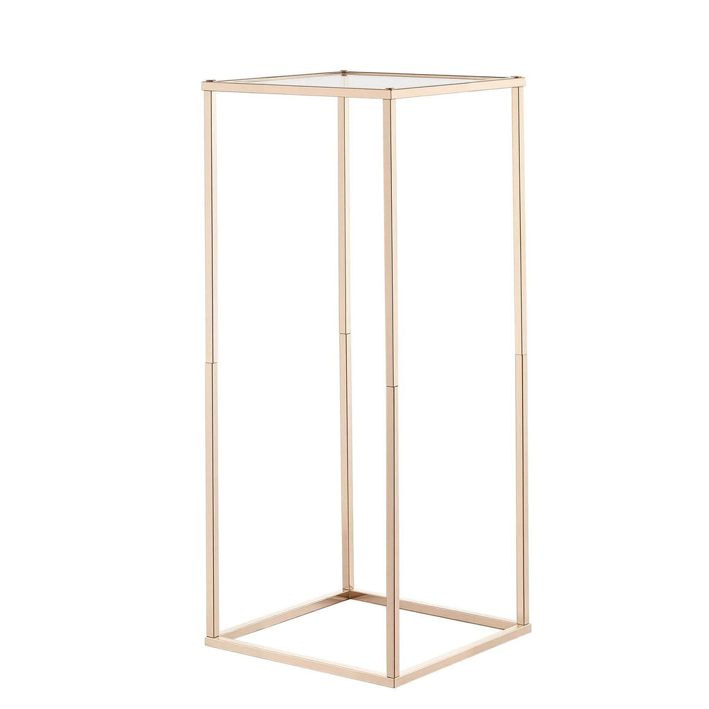 VEVOR Wedding Flower Stand, 10PCS 60cm Column Flower Stand, Floral Stands with Acrylic Laminate, Gold Rectangular Floral Display Rack for Wedding, Party, Birthday, Home,  Gold Centerpiece Stands