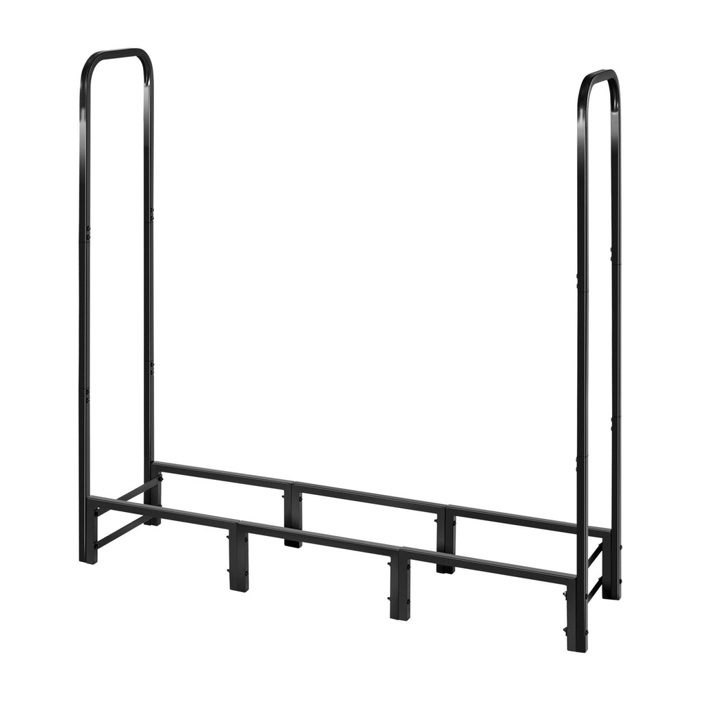 VEVOR Firewood Rack with Waterproof Cover, 1.22m Outdoor Firewood Holder, 1/4 Cord Storage Metal Log Holder, 400lb Max Weight Capacity, Top Covered, Powder-Coated Wood Storage Rack for Fireplace Deck