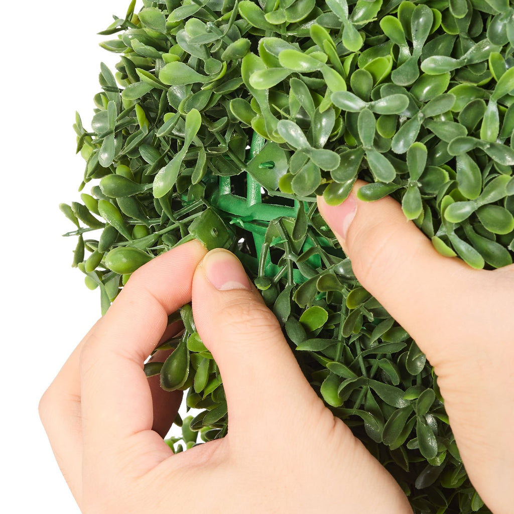 VEVOR Artificial Topiary Bunny-Shape Boxwood Ball, 2 Set 914mm Faux Boxwood Plant Balls, Fake Silk Tree Look Real, Easy Assembly for Decor Front Porch Outdoor Patio Garden Balcony Backyard Indoor