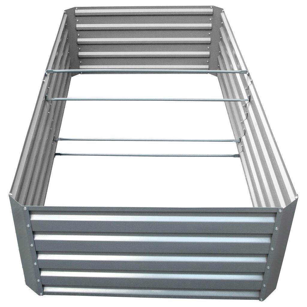 VEVOR Galvanized Raised Garden Bed, 203 x 102 x 48 cm Metal Planter Box, Gray Steel Plant Raised Garden Bed Kit, Planter Boxes Outdoor for Growing Vegetables,Flowers,Fruits,Herbs,and Succulents