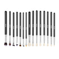 VEVOR 15-Piece Makeup Brush Set for Foundation Blending Eyeshadow, Professional Vegan Brushes with Soft Synthetic Bristles, Ergonomic Wood Handle & Aluminum Ferrule, Portable and Travel-Friendly