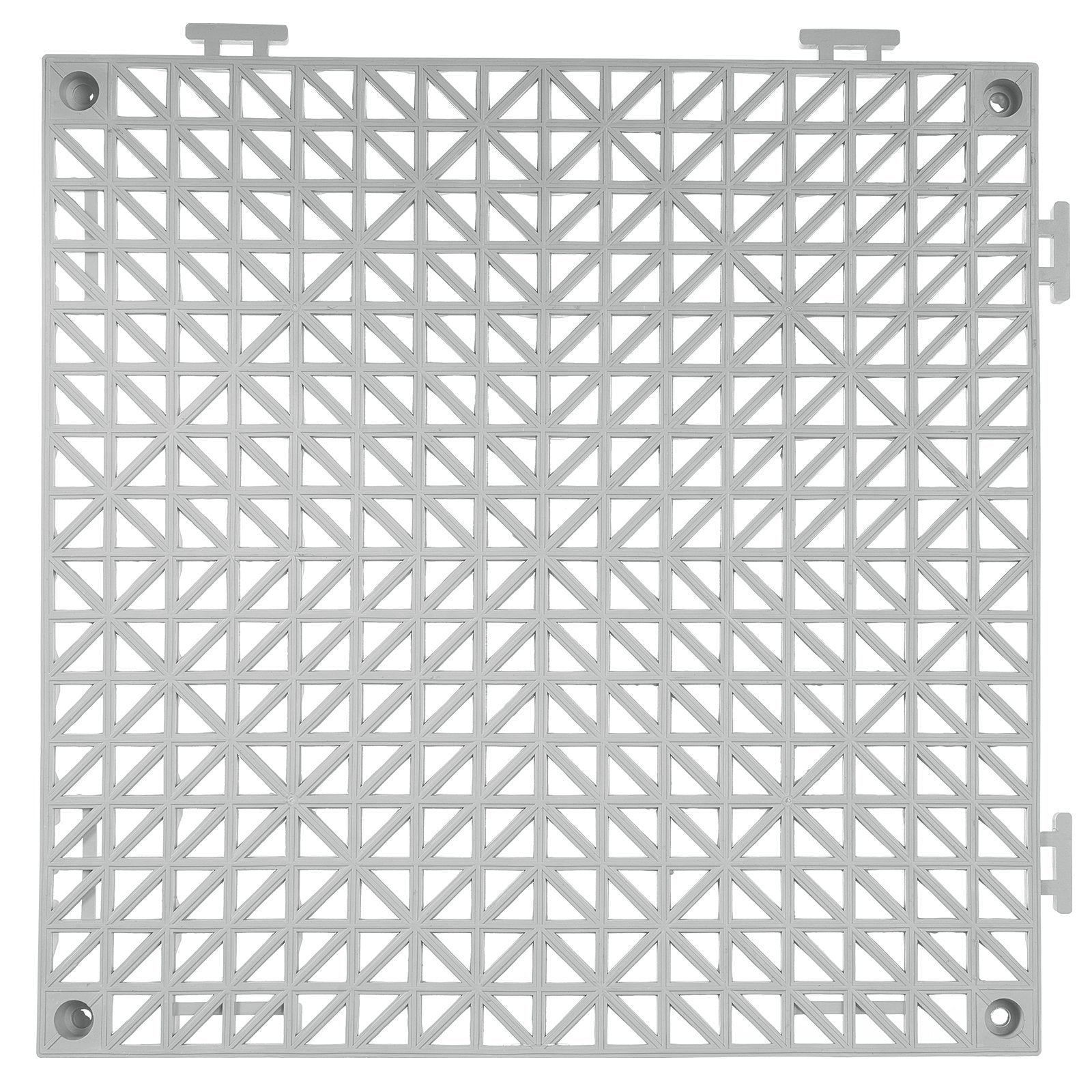 VEVOR Modular Interlocking Cushion, 12 Pack 30 x 30 cm Splicing Drainage Mats, Soft PVC Interlocking Drainage Floor Tiles, Non-Slip Drainage Holes for Restroom, Bathroom, Kitchen, Pool, Wet Area, Gray