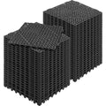VEVOR Modular Interlocking Cushion, 55 Pack 30 x 30 cm Splicing Drainage Mats, PVC Interlocking Drainage Floor Tiles, Non-Slip Drainage Holes for Restroom, Bathroom, Kitchen, Pool, Wet Area, Black